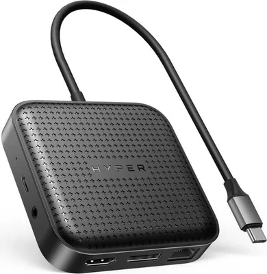 Produktbild von Targus HD USB4 Mobile Dock, Kabelgebunden, 10,100,1000 Mbit/s, Schwarz, 84,9 mm, 84,9 mm, 19,4 mm