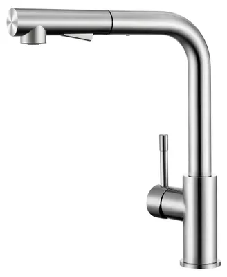 Produktbild von Küchenarmatur Ausziehbar mit Brause, Zwei Wasserstrahlarten, Hochdruck Edelstahl, Einhebel Mischbatterie mit 360° Drehung