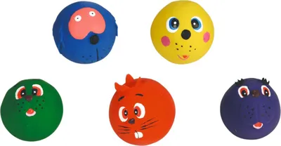 Produktbild von Beeztees Ball mit Gesicht - Hundespielzeug - Latex - Farblich sortiert