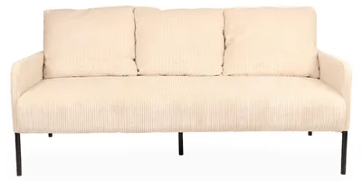 Image de MENZZO Canapé 3 places moderne et élégant Manuelo Velours côtelé Beige