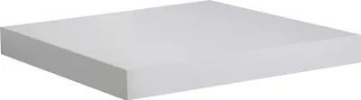 A white shelf on a white background.
