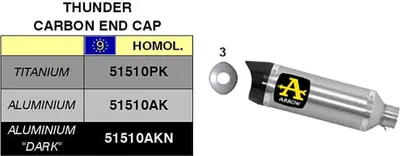 Immagine prodotto di Marmitta slip-on ARROW street thunder alluminio scuro e fondello per KTM Duke 200