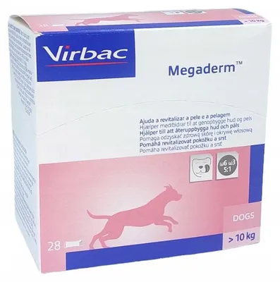 Produktbild von VIRBAC Megaderm fettsäuren zur stärkung von haut und fell - nahrungsergänzungsmittel für hunde - 28x8ml