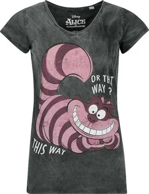 Produktbild von Alice In Wonderland T-Shirt Damen Grinsekatze - This Way Or That Way? schwarz M
