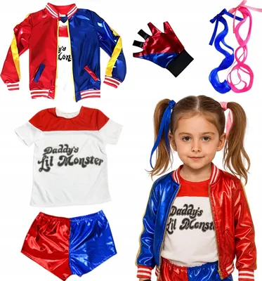 Produktbild von Korbi | Kostüm Harley Quinn - Größe M - Bunt - Mit Perücke - Ideal für Halloween und Partys