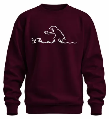 Productafbeelding van La Linea Balum, animatiefilm, stripfiguur, Osvaldo Cavandoli, sweatshirt, trui, bordeauxrood, maat M
