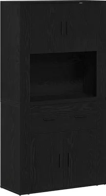 Immagine prodotto di Highboard Rovere nero 80 x 33 x 150 cm Legno multistrato
