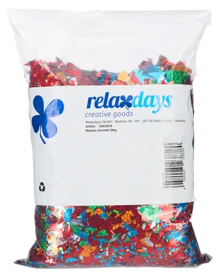 Image de Sachet de confettis Relaxdays XXL, confettis métallisés géants, confettis pailletés multicolores, anniversaire, carnaval, festival, colorés