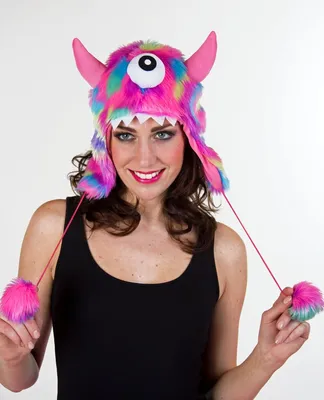 Produktbild von Monster-Plüschmütze, pink-bunt