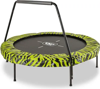 Produktbild von EXIT Tiggy Trampolin ø140cm, mit Haltestange, Rund, Kindertrampolin, Schwarz/Grün