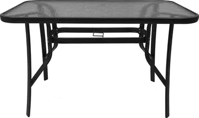 Zdjęcie produktu dla Stół ogrodowy taras metal stabilny 150x80 cm Majorka Trio 8 osobowy czarny