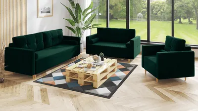 Obrázek produktu pro Sedací souprava MARTEN 3+2+1 zelená - MONOLITH 37