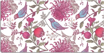 Produktbild von Schreibtischmatte Tischunterlage 100x50 cm Mauspad - Vögel und Blumen
