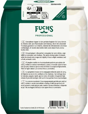Immagine prodotto di Fuchs 380765003 Fuchs Ingwer gemahlen Gewürz, 1,0 kg