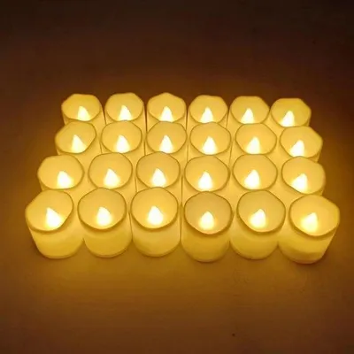 Produktbild von LED-Lichterkette, batterijbetrieben, warmes Licht, für Wohnzimmer, Tisch, Halloween- und Weihnachtsdekoration, 24er-Pack.