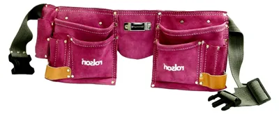 Produktbild von Leder Werkzeuggürtel mit zwei Taschen, Rosa