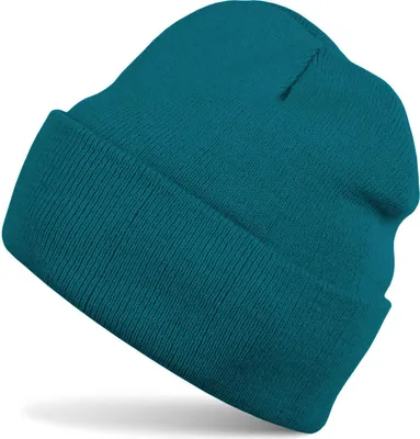 Produktbild von styleBREAKER Uni Beanie Mütze einfarbig | Klassische Feinstrick Winter Strickmütze mit breitem Umschlag | Elastische Beanie in vielen Farben für Damen und Herren