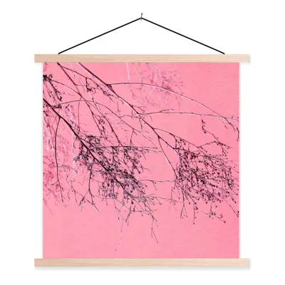 Produktbild von MuchoWow® Textilposter Blumen - Zweige - Sommer 40x40 cm mit holzfarbenen Rahmen - Posterleiste