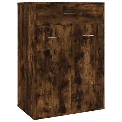 A wooden shoe cabinet with a drawer and two doors, shown against a white background.