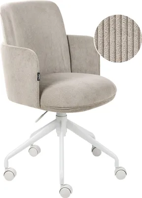 Obrázek produktu pro BELIANI Kancelářská židle taupe manšestrové čalounění otočná nastavitelná výška moderní styl kancelář