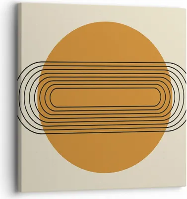 Produktbild von Bild auf Leinwand - Leinwandbild - Einteilig - Stück Geometrisch Orange - 30x30cm - Wand Bild - Wanddeko - Wandbilder - Leinwanddruck - Bilder - Wanddekoration - Leinwand bilder - AC30x30-4877