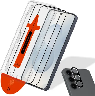 Produktbild von 2-Pack Samsung S25 Displayschutzfolie & 1-Pack Kameraschutz - Gehärtetes Glas | [Automatische Installation] - Blasenfrei