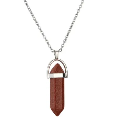 Produktbild von Elegante Agar Halskette - Braun und Glitzernd für Natursteinliebhaber KP34115