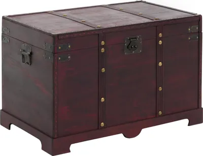 Produktbild von Holztruhe Holzbox Schatztruhe Valence Antikoptik 49x77x47cm eckig