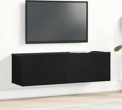 Zdjęcie produktu dla Maison Exclusive - Komody RTV, wymiary 100 x 30 x 30 cm, kolor czarny, imitacja drewna dębowego, materiał: płyta wiórowa