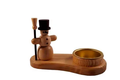 Produktbild von Kerzenhalter Schneemann mit Teelicht bunt Höhe=7,5cm NEU