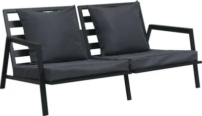 Image de vidaXL Ensemble salon de jardin 5 pièces avec coussins aluminium gris foncé