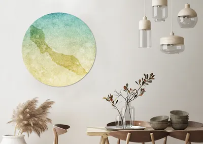 Produktbild von MuchoWow® - Wand-Kreis - Wohnzimmer - Bild - Runde - Wanddeko - Dibond - Kunstdrucke