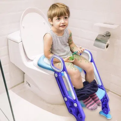 Produktbild von Famanu Toilettensitz Kinder mit Treppe - Höhenverstellbar, Blau