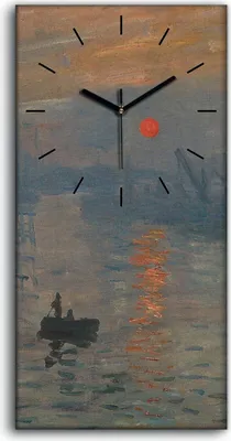 Produktbild von Leinwand Uhr Küche Wohnzimmer Bild 30x60 Impressionismus Sonnenaufgang - schwarze Hände