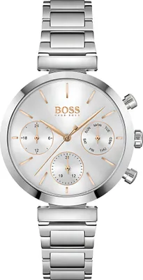 Produktbild von Hugo Boss Damenuhr Chronograph Edelstahl silber
