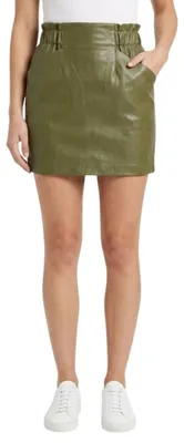 Produktbild von Zara Damen Minirock aus Kunstleder, Olivgrün XS