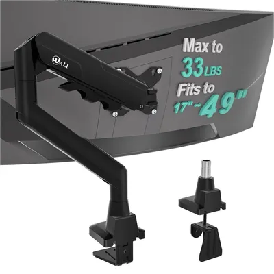 Immagine prodotto di Supporto monitor singolo - Supporto da scrivania - 17-49 pollici - VESA 75/100 mm - Fino a 15 kg - Nero