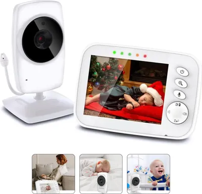 Produktbild von Babyphone, Babyphone mit Kamera 3,2" Baby Monitor Temperaturüberwachung Talkback VOX, Reichweitenkontrolle, Temperaturanzeige, Schlaflieder