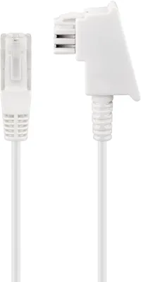 Produktbild von goobay 60673 Routerkabel, Telefonkabel, Anschlusskabel für DSL/ADSL/VDSL, TAE-F Stecker auf RJ45 Stecker (8P2C), weiß, 15 Meter