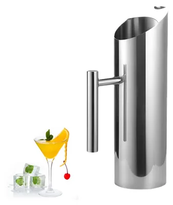 Produktbild von Edelstahl Wasserkanne 2L mit Eisschutz, Trinkkanne mit Griff für Wasser, Eistee und Servieren