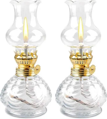 Zdjęcie produktu dla Zestaw 2 szklanych lamp olejowych w stylu vintage do użytku wewnątrz i na zewnątrz