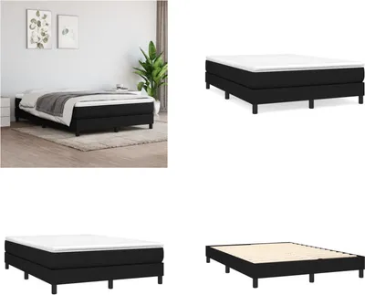 Immagine prodotto di vidaXL Letto Boxspring nero 140x190 cm in tessuto - Letto Boxspring - Boxspringbetten - Bett - Schlafzimmermöbel