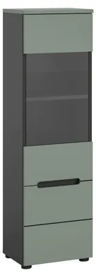 Produktbild von Canu Vitrinenschrank 1 Glastür staubgrün, dunkelgrau.