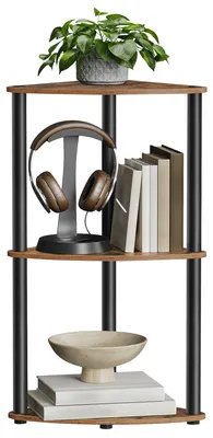 Immagine prodotto di SONGMICS, scaffale angolare, scaffale indipendente, montaggio senza attrezzi, con 3 ripiani