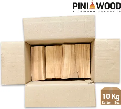 Immagine prodotto di PINI 10 kg legna per barbecue SENZA FAGGIO legna da ardere 30-33 cm per forno pizza barbecue affumicatore camino focolare