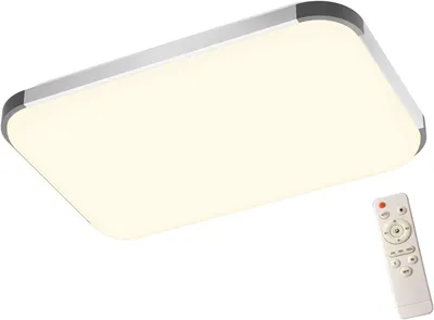 Zdjęcie produktu dla LILIIN, lampa sufitowa LED, 72W, prostokątna, z możliwością regulacji jasności, sterowana pilotem, idealna do salonu, sypialni, pokoju dziecięcego, kuchni, łazienki i biura