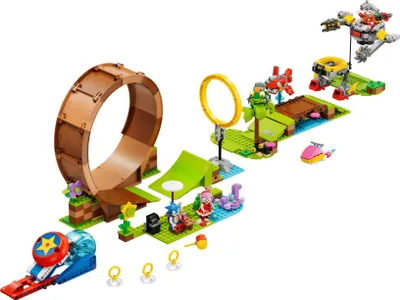 Produktbild von LEGO 76994 Sonic the Hedgehog Sonics Looping-Challenge in der Green Hill Zone, Baubares Spielzeug für Kinder, Jungen und Mädchen mit 9 Charakteren, darunter Dr. Eggman und Amy
