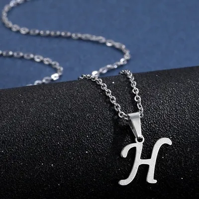 Produktbild von Elegante Alphabet Halskette H aus Silber - Uni Schmuck KP20697