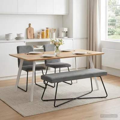 Image de Canapé gris anthracite en velours avec structure en bois