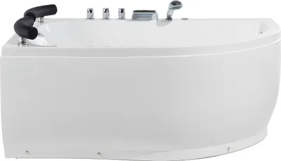 Obrázek produktu pro BELIANI Vířivá rohová vana sanitární akrylát LED osvětlení pravostranná vodní trysky 158 x 113 cm